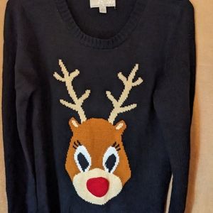 Carolyn Taylor Rudolph Reindeer Sweater Multi-Color Size M